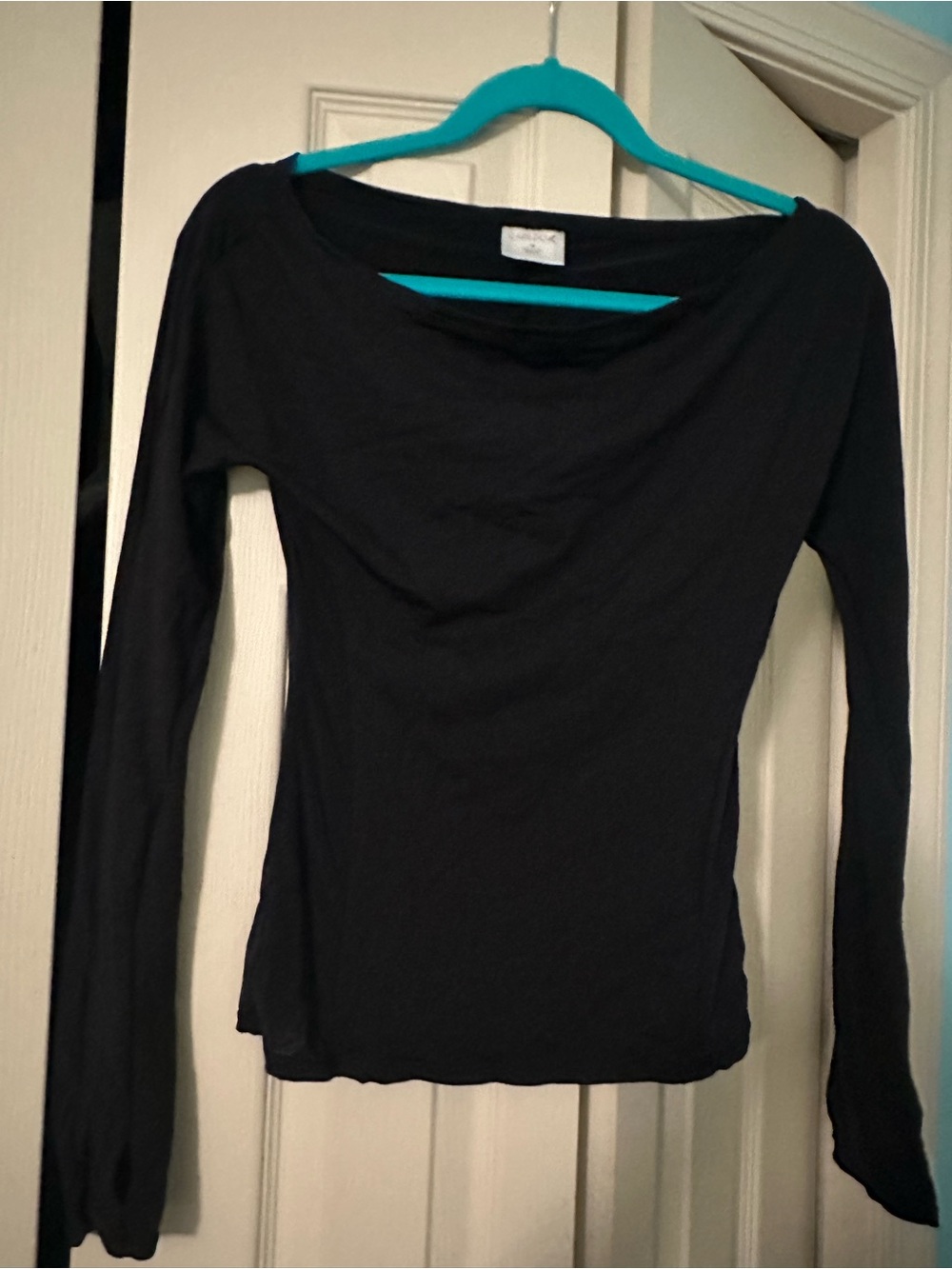 Capezio Black Long-Sleeve Boatneck Top